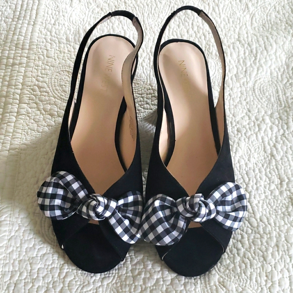 Nine West Peep Toe Sling Back Shoes Size 8M